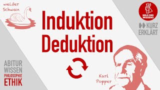 Induktion und Deduktion Karl Popper Falsifikation Abitur Wissen Philosophie und Ethik [upl. by Ivana]