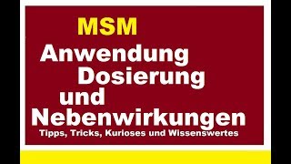 MSM Richtige Anwendung Dosierung Nebenwirkungen Wirkung Einnahme Schwefel Methylsulfonylmethan [upl. by Johannah]