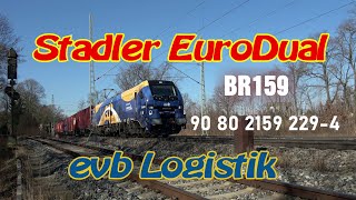 evb Logistik Stadler EuroDual BR 159 2294 quotKratosquot mit langem Containerzug  kurz vor Fürth Hbf [upl. by Nauj448]