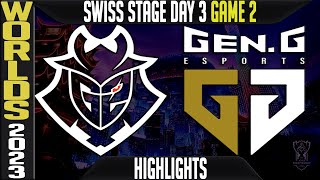 G2 vs GEN Highlights Game 2  Worlds 2023 Swiss Stage Day 3 Round 3  G2 Esports vs GENG G2 [upl. by Gothard436]