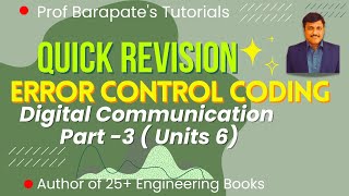 QUICK REVISION PART 3 ERROR CONTROL CODING [upl. by Osugi]