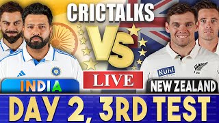 Live IND Vs NZ Day 2  3rd Test  Live Scores amp Commentary  India vs New Zealand  Last 15 [upl. by Doralynne]