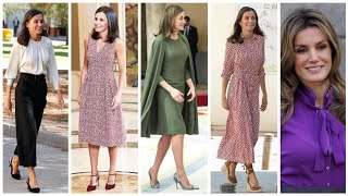 Spanish Queen Letizia dress style 2024 summerdresses fashion [upl. by Nymsaj975]