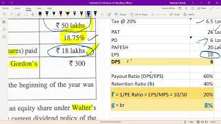 DOUBT Class Dividend Policy of CMA Inter FMBDA 2022 Syll J23 amp D22  Q5aii [upl. by Norraj]