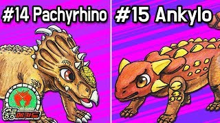 Dinomecard Pachyrhino Ankylo  Tinysaur  Drawing Dinosaur [upl. by Eelarol]