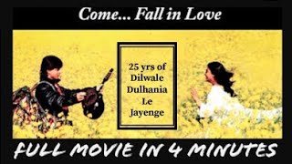 25yrs of Dilwale dulhania le jayenge  full movie in 4 minutes  Thuje dheka thoye [upl. by Lerej]