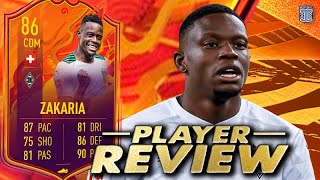 86 HEADLINERS ZAKARIA PLAYER REVIEW GAMEPLAY OBJECTIVE  FIFA 22 ULTIMATE TEAM [upl. by Ahserak807]