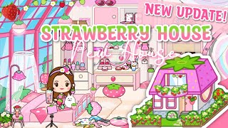 Miga World NEW UPDATE‼️NEW PINK STRAWBERRY HOUSE 🩷🍓NEW HOUSE UPDATEMiga town tocaboca [upl. by Mahon]