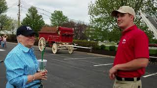 Budweiser Clydesdales 8 horses unhitched and loaded in only 20 minutes wagon too AND unbraided Wo [upl. by Atinor]