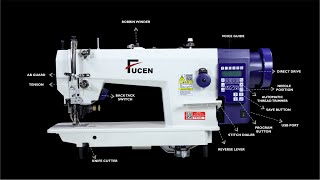 FT0352Computerized Top amp Bottom Feed Auto Margin Cutter Single Needle Lockstitch Sewing Machine [upl. by Secundas]