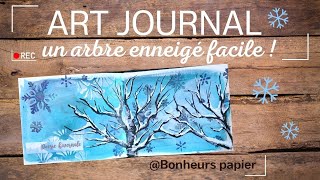 ART JOURNAL un arbre enneigé facile  ❄️ [upl. by Raven145]