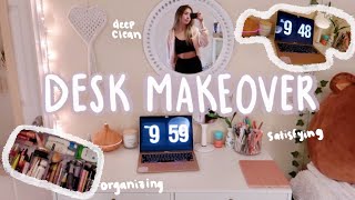 Desk Makeover  satisfyingorganization deep clean [upl. by Eilzel]