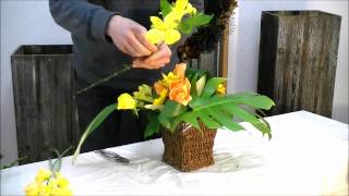 How to do japanese flower arrangement for beginners [upl. by Zerdna90]