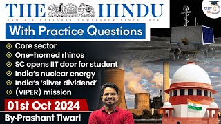 The Hindu Newspaper Analysis  01 Oct 2024  Current Affairs Today  Daily Current Affairs  StudyIQ [upl. by Curnin]