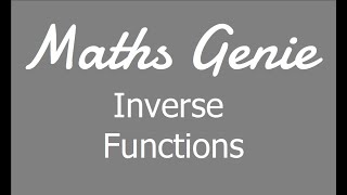 Inverse Functions [upl. by Byram]