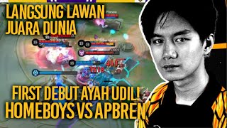 FIRTS DEBUT UDIL LANGSUNG LAWAN JUARA DUNIA  HOMEBOYS VS AP BREN [upl. by Xylon]