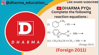 Complete the following reaction equations i1methylcyclohexeneHI to gives [upl. by Ilonka]