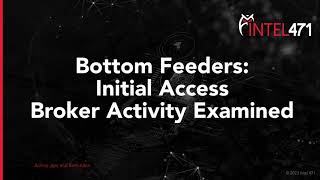 Bottom Feeders Initial Access Broker Activity Examined [upl. by Caresse685]