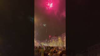 2024 New Year’s Eve Fireworks in Prague Czechia 🇨🇿 [upl. by Elleinod]