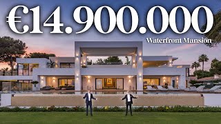 Touring €14900000 Waterfront Modern Mega Mansion with Erik Conover in Marbella Spain  Drumelia [upl. by Fidole]