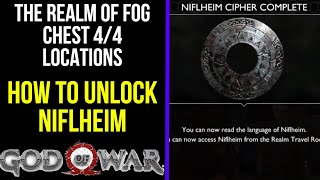 God of War  The Realm of Fog Chest Locations How to unlock Niflheim Language Cipher Locations [upl. by Dyna348]