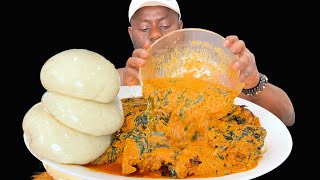 ​​​​ASMR FUFU amp EGUSI SOUP MUKBANG No talking Nigerian food Eating Sounds AampE SUPER KITCHEN [upl. by Eirrem]