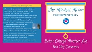 BELOIT COLLEGE MINDSET LIST Ron Nief Comments [upl. by Agna]