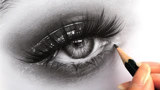 How to Draw Hyper Realistic Eyes  Tips for Drawing Eyelashes Iris and Skin [upl. by Bunns]