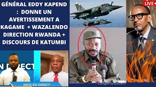 ACTUALITE 01 11 🛑 EDDY KAPEND DONNE UN AVERTISSEMENT A KAGAME  WAZALENDO DIRECTION RWANDA [upl. by Atled764]