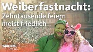 Weiberfastnacht 2023 in NRW Köln zieht positive Bilanz zum Karneval  WDR aktuell [upl. by Pepin867]