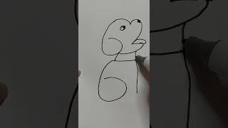 Drawing a Dog with numbers 6621 shorts drawing draw dog [upl. by Aelanna55]