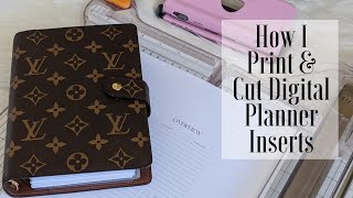 How I Print and Cut Digital Planner Inserts  Printable Planner Inserts [upl. by Narrad]