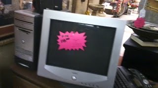 eMachines T4510 complete set with a CRT Monitor at a Flea Market [upl. by Arsuy639]