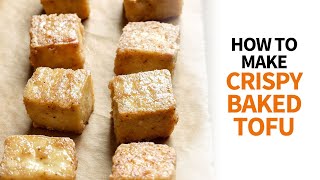 Baked Tofu  How to Bake Tofu in the Oven with Crispy Results [upl. by Nesnej]