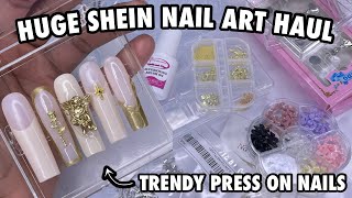 SHEIN Nail Haul  Affordable Nail Art Supplies  Trendy Press On Nails That Look Like Acrylic [upl. by Chap]