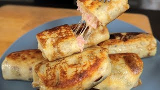 Самые БЫСТРЫЕ и вкусные БЛИНЫБлины с ветчиной и сыромБлины с творогомБыстро и вкусно [upl. by Nicolea]