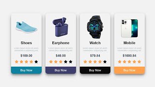 Responsive Product Cards design with HTML and CSS [upl. by Eilrebma]