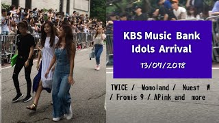 Going to KBS Music Bank to see idols arriving TWICE NUEST W Fromis9 Momoland Apink and more [upl. by Landel]