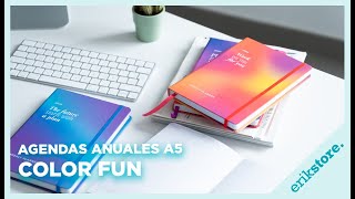 Agendas Anuales 2024  A5 Semana Vista Color Fun  ErikStore [upl. by Ayatan]