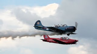 ▶️LOW PASS quotYAK Formationquot Smoke ON F22 and YAK52 Teuge 2024 [upl. by Keyes497]