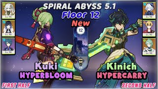 51 Spiral Abyss Floor 12 9 Stars  C3 Kuki Hyperbloom amp C2 Kinich Hypercarry  Genshin Impact [upl. by Ariaec]