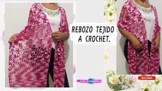 REBOZO TEJIDO A CROCHET  Labores Angélika [upl. by Ennaeiluj]