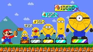 Super Mario Bros But Mario Can Buy All Characters Mega Minions  ADN MARIO GAME [upl. by Lahsiv306]