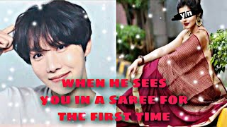 Hoseok FF When he sees you in saree for the first time  Oneshot  💜👀 [upl. by Robb501]