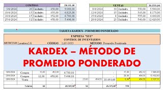 KARDEX Método Promedio Ponderado ll Parte 1 [upl. by Imeaj]