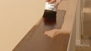 How To Stain Wood  How to apply wood stain and get an even finish using brush or rag technique [upl. by Aivart]