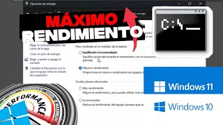 Activa el MÁXIMO RENDIMIENTO EN WINDOWS 11 o WINDOWS 10 y Desbloquea todos los Planes de Energía [upl. by Gentille]