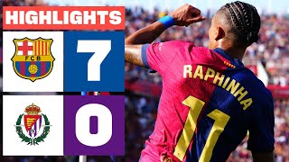 FC BARCELONA 7  0 REAL VALLADOLID CF  RESUMEN LALIGA EA SPORTS [upl. by Lednek467]