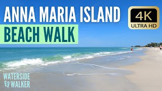 4K Anna Maria Island Holmes Beach FL Beach Walk 🎧 Binaural Audio Virtual Vacation [upl. by Ahsikram]