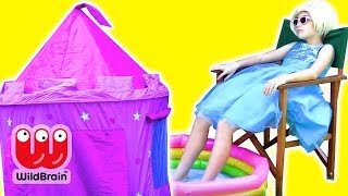 PRINCESS CAMPING HOLIDAY  Castle Tent Pranks  Princesses In Real Life  WildBrain Kiddyzuzaa [upl. by Ettecul]